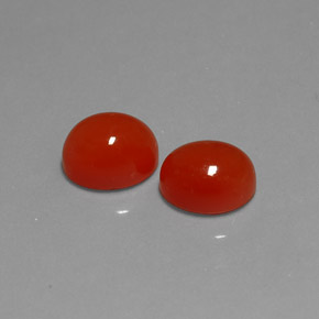 3.43 ct Orange Carnelian Stone, Natural Carnelian in Oval Cabochon Shape for Sale