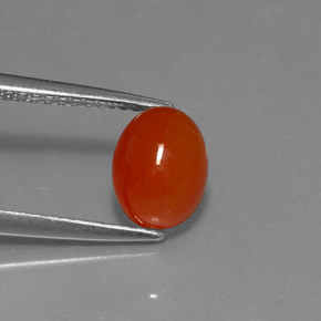 1.67 ct Orange Carnelian Gemstone, Carnelian Gem in Oval Cabochon Shape for Sale.