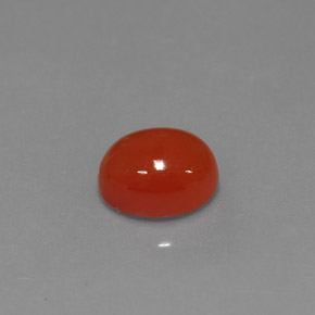 1.56 ct Orange Carnelian Stone, Natural Carnelian in Oval Cabochon Shape for Sale