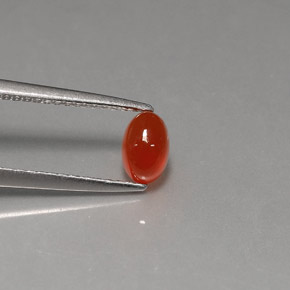 0.57 ct Orange Carnelian Stone, Natural Carnelian in Oval Cabochon Shape for Sale