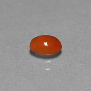 0.49 ct Orange Carnelian Stone, Natural Carnelian in Oval Cabochon Shape for Sale