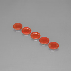 3.52 ct Orange Carnelian Gemstone, Carnelian Gem in Oval Facet Shape for Sale.