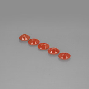 Carnelian Gemstone in 7.1 x 5.4 mm Size for Sale, Carnelian Stone in Red Orange Color