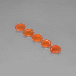 3.22 ct Orange Carnelian Gemstone, Carnelian Gem in Oval Facet Shape for Sale.