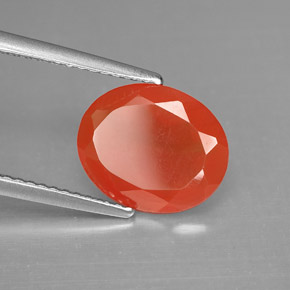 2.82 ct Orange Carnelian Stone, Natural Carnelian in Oval Facet Shape for Sale