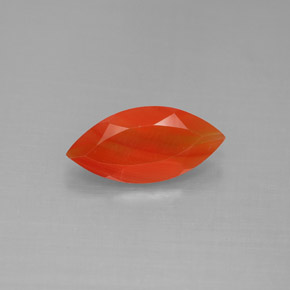 1.30 ct Orange Carnelian Gemstone, Carnelian Gem in Marquise Facet Shape for Sale.