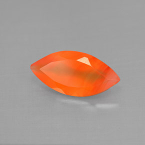 1.44 ct Orange Carnelian Stone, Natural Carnelian in Marquise Facet Shape for Sale