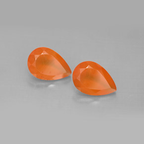 2.35 ct Orange Carnelian Stone, Natural Carnelian in Pear Facet Shape for Sale