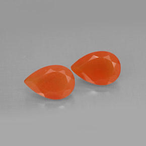 2.65 ct Orange Carnelian Gemstone, Carnelian Gem in Pear Facet Shape for Sale.