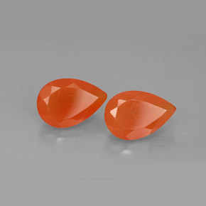 2.65 ct Orange Carnelian Stone, Natural Carnelian in Pear Facet Shape for Sale