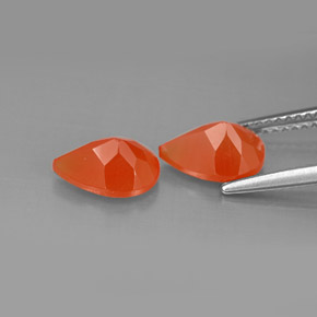 Carnelian Gemstone in 9.1 x 6.3 mm Size for Sale, Carnelian Stone in Red Orange Color