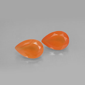 2.51 ct Orange Carnelian Gemstone, Carnelian Gem in Pear Facet Shape for Sale.