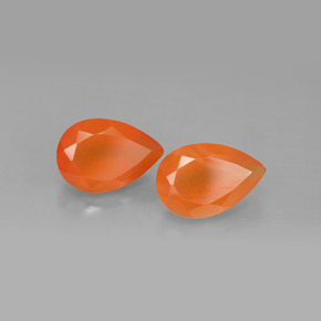 2.51 ct Orange Carnelian Stone, Natural Carnelian in Pear Facet Shape for Sale