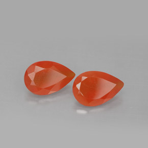 2.31 ct Orange Carnelian Stone, Natural Carnelian in Pear Facet Shape for Sale