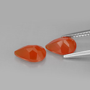 Carnelian Gemstone in 9 x 6 mm (calibrated) Size for Sale, Carnelian Stone in Red Orange Color