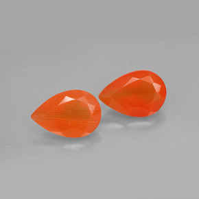 2.45 ct Orange Carnelian Gemstone, Carnelian Gem in Pear Facet Shape for Sale.