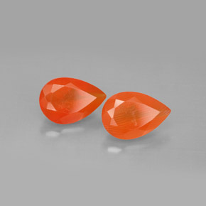 2.45 ct Orange Carnelian Stone, Natural Carnelian in Pear Facet Shape for Sale