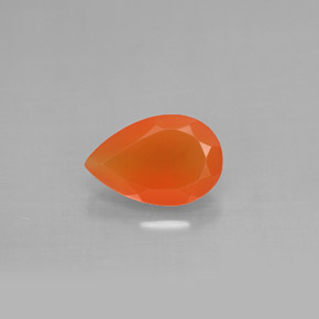 1.16 ct Orange Carnelian Gemstone, Carnelian Gem in Pear Facet Shape for Sale.