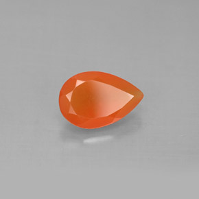 1.16 ct Orange Carnelian Stone, Natural Carnelian in Pear Facet Shape for Sale