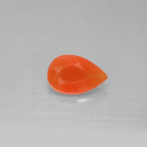 1.04 ct Orange Carnelian Gemstone, Carnelian Gem in Pear Facet Shape for Sale.