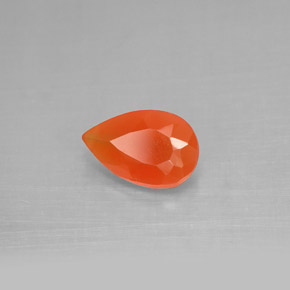 1.04 ct Orange Carnelian Stone, Natural Carnelian in Pear Facet Shape for Sale