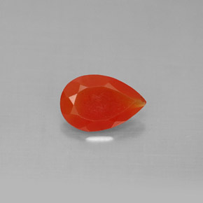 1.00 ct Orange Carnelian Gemstone, Carnelian Gem in Pear Facet Shape for Sale.