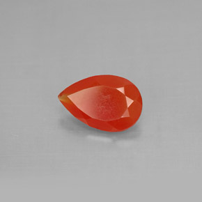1.00 ct Orange Carnelian Stone, Natural Carnelian in Pear Facet Shape for Sale