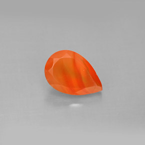 1.31 ct Orange Carnelian Gemstone, Carnelian Gem in Pear Facet Shape for Sale.