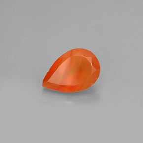 1.31 ct Orange Carnelian Stone, Natural Carnelian in Pear Facet Shape for Sale