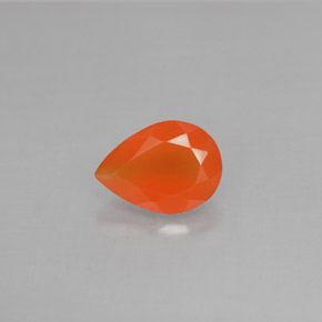 0.94 ct Orange Carnelian Gemstone, Carnelian Gem in Pear Facet Shape for Sale.