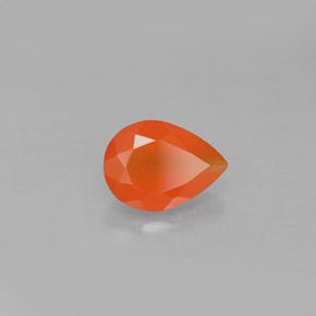 0.94 ct Orange Carnelian Stone, Natural Carnelian in Pear Facet Shape for Sale