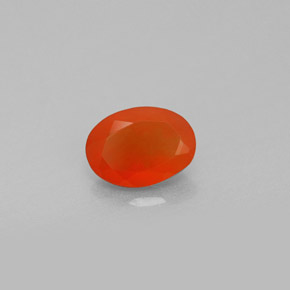 0.68 ct Orange Carnelian Gemstone, Carnelian Gem in Oval Facet Shape for Sale.
