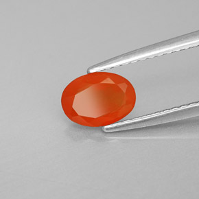 0.68 ct Orange Carnelian Stone, Natural Carnelian in Oval Facet Shape for Sale