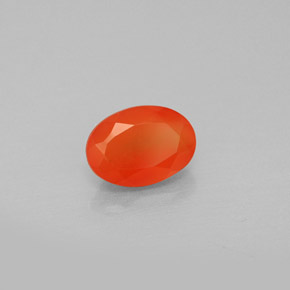 0.84 ct Orange Carnelian Stone, Natural Carnelian in Oval Facet Shape for Sale
