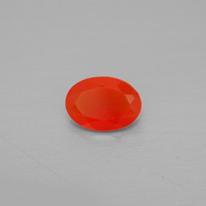0.66 ct Orange Carnelian Gemstone, Carnelian Gem in Oval Facet Shape for Sale.