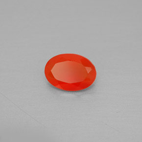 0.66 ct Orange Carnelian Stone, Natural Carnelian in Oval Facet Shape for Sale