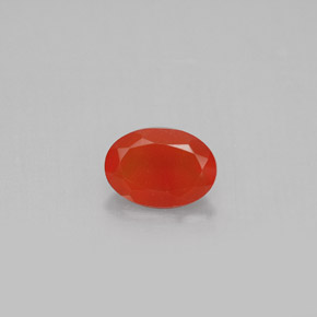 0.64 ct Orange Carnelian Gemstone, Carnelian Gem in Oval Facet Shape for Sale.