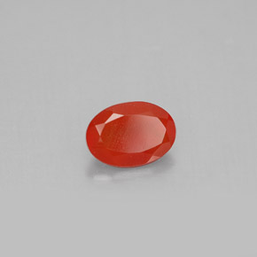 0.64 ct Orange Carnelian Stone, Natural Carnelian in Oval Facet Shape for Sale