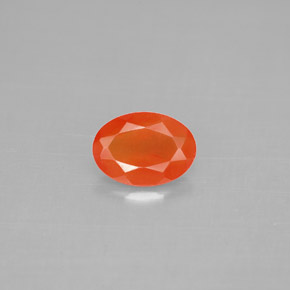 0.62 ct Orange Carnelian Gemstone, Carnelian Gem in Oval Facet Shape for Sale.