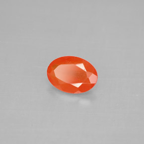 0.62 ct Orange Carnelian Stone, Natural Carnelian in Oval Facet Shape for Sale
