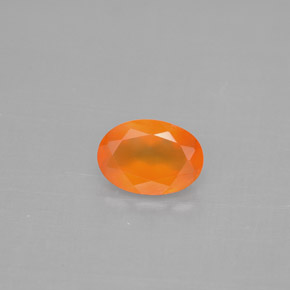 0.70 ct Orange Carnelian Gemstone, Carnelian Gem in Oval Facet Shape for Sale.