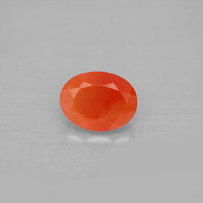 1.23 ct Orange Carnelian Gemstone, Carnelian Gem in Oval Facet Shape for Sale.