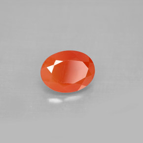 1.23 ct Orange Carnelian Stone, Natural Carnelian in Oval Facet Shape for Sale