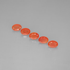 3.87 ct Orange Carnelian Gemstone, Carnelian Gem in Oval Facet Shape for Sale.
