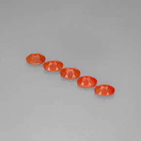 Carnelian Gemstone in 7 x 5 mm (calibrated) Size for Sale, Carnelian Stone in Red Orange Color
