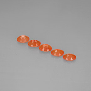 Carnelian Gemstone in 7 x 5 mm (calibrated) Size for Sale, Carnelian Stone in Red Orange Color