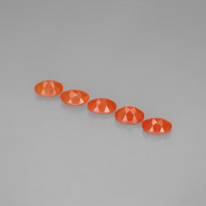 Carnelian Gemstone in 7 x 5 mm (calibrated) Size for Sale, Carnelian Stone in Red Orange Color