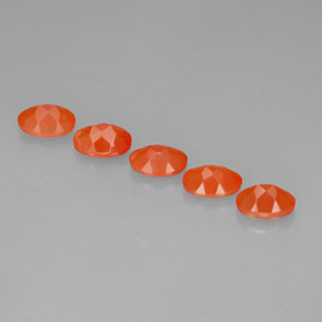 Carnelian Gemstone in 7 x 5 mm (calibrated) Size for Sale, Carnelian Stone in Red Orange Color
