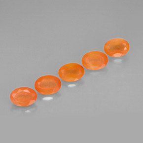 3.84 ct Orange Carnelian Gemstone, Carnelian Gem in Oval Facet Shape for Sale.