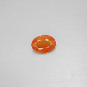 0.45 ct Orange Carnelian Gemstone, Carnelian Gem in Oval Facet Shape for Sale.